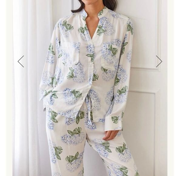 Piyama Maggie Pajama Set - Long - Hydrangea Blue size XL - Picture 1 of 9